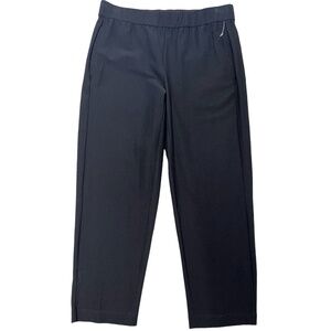 EILEEN FISHER Pants Capris Washable Stretch Crepe Slim Straight Pull On Black PS